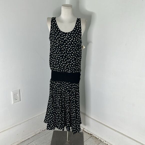 Vintage Oleg Cassini Silk Deco Inspired Drop Waist Dress - Picture 6 of 7